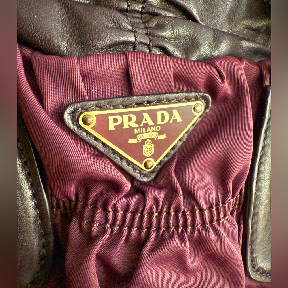 Prada Gaufre Rich Burgundy and Dark Plum Satchel
(No strap) - Picture 4 of 15